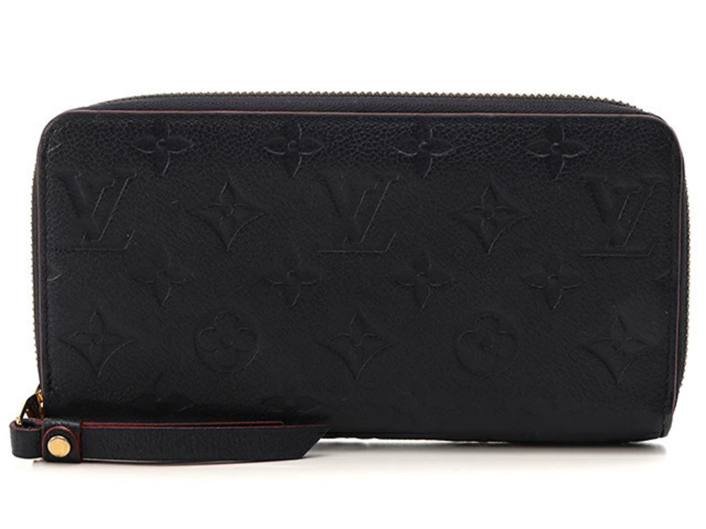 LOUIS VUITTON Zippy Wallet Monogram Empreinte Marine Blue Rouge Red Zip Long